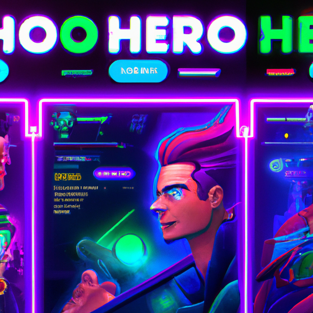 ArcadeFoundry hero collage of neon arcade and HUD elements